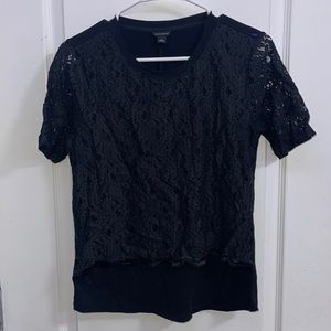 Black Ann Taylor Shirt with lace